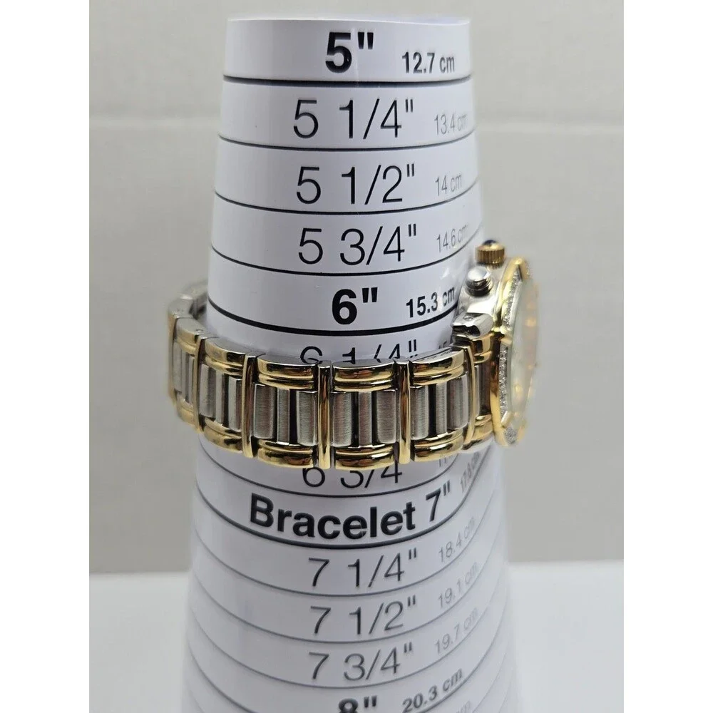 Womens Anne Klein Diamond 30mm Two Tone Mother Of Pearl Dress Watch New Battery